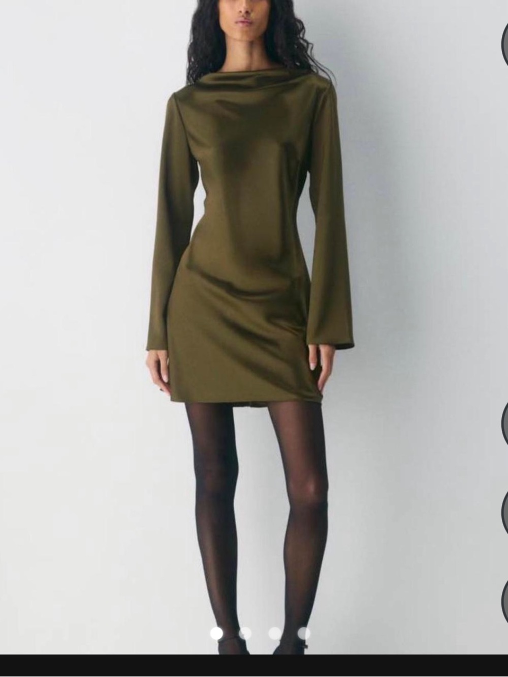Aritzia ten small satin dress choreo private green